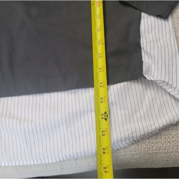 J. Crew Long-sleeved Oversized Grey Front Blue and White Striped back Scoop Neck - Picture 5 of 10